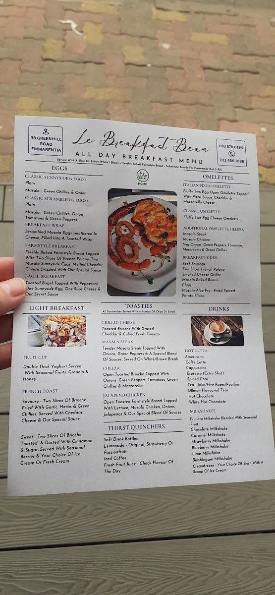 Le Breakfast Bean Photo Menu 3