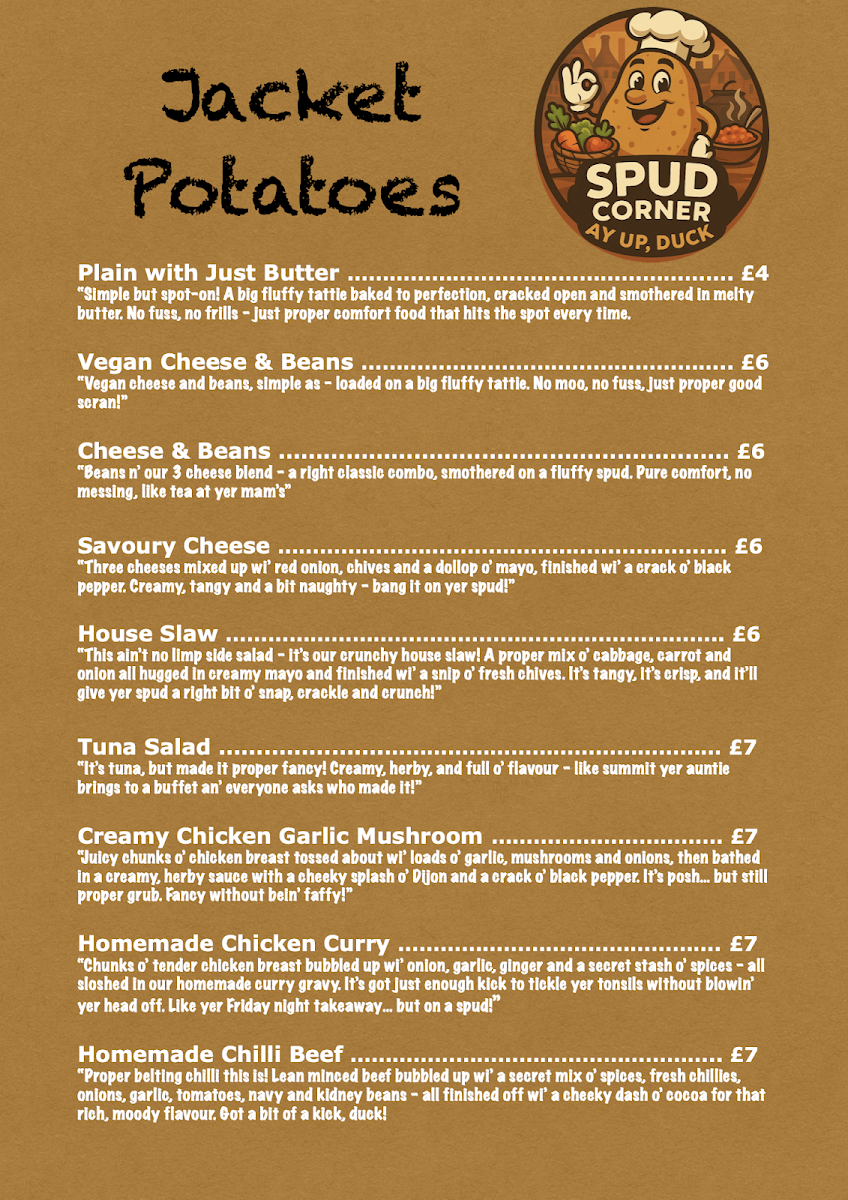 Spud Corner Photo Menu 2
