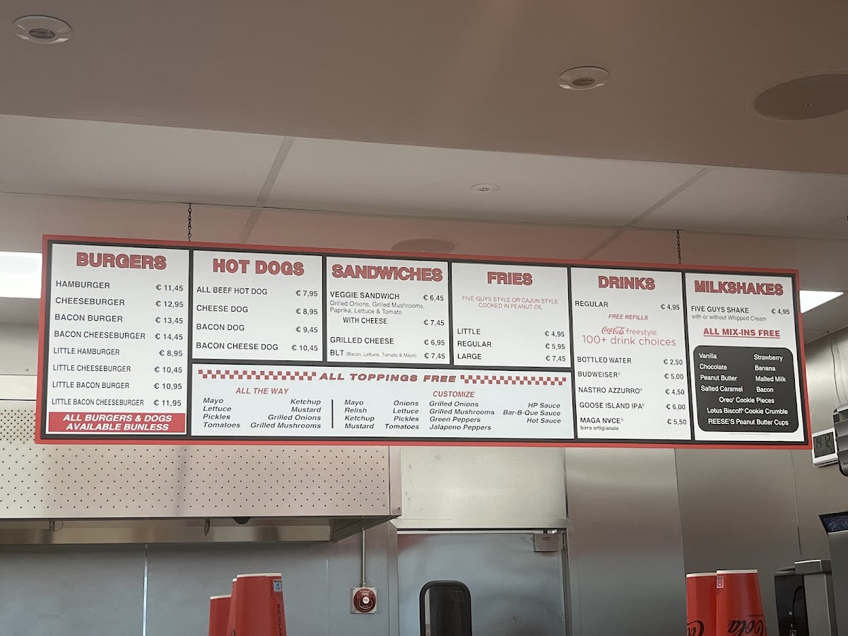 Five Guys Rome Termini Photo Menu 5