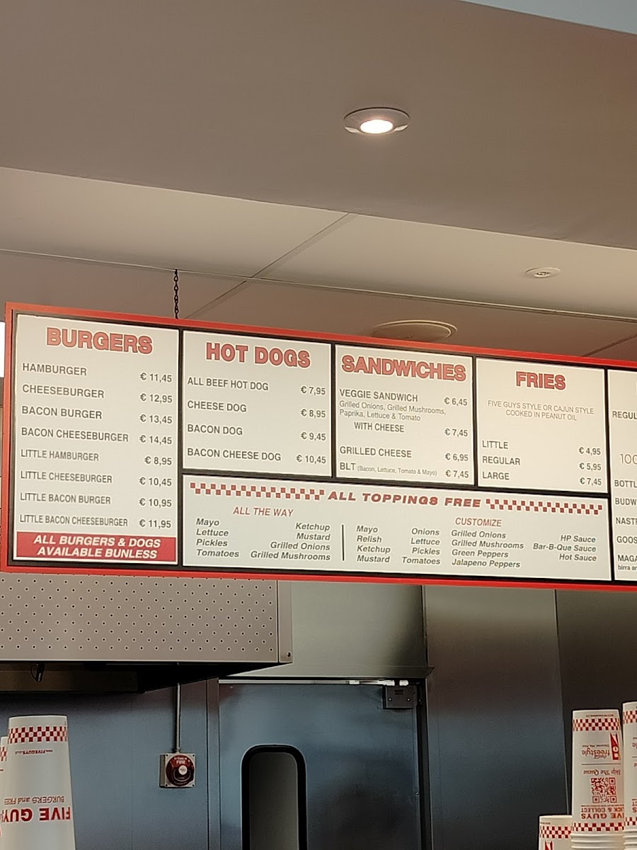Five Guys Rome Termini Photo Menu 8