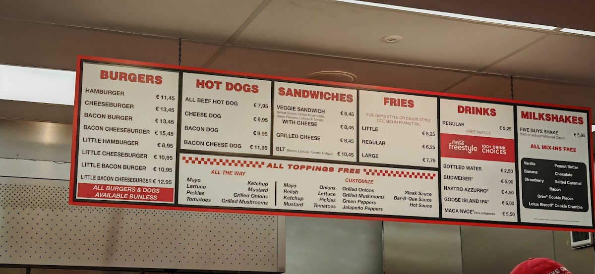 Five Guys Rome Termini Photo Menu 9