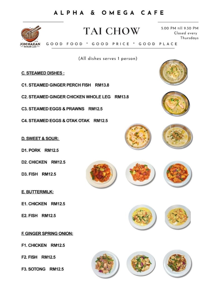 Jom Makan Minum Lah @ Alpha & Omega Cafe, Bandar Sri Damansara Photo Menu 4