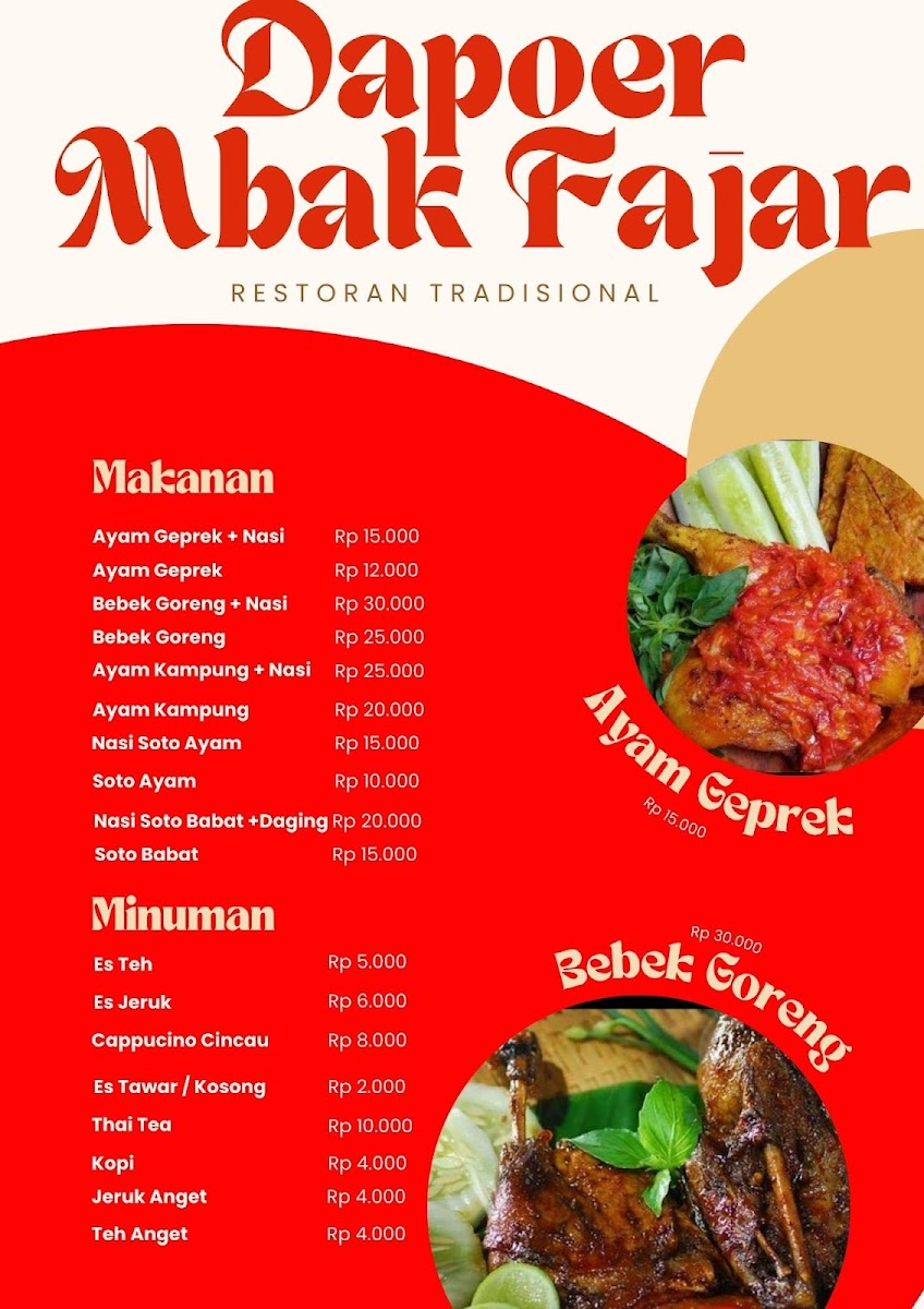 Dapoer Mbak Fajar Photo Menu 1