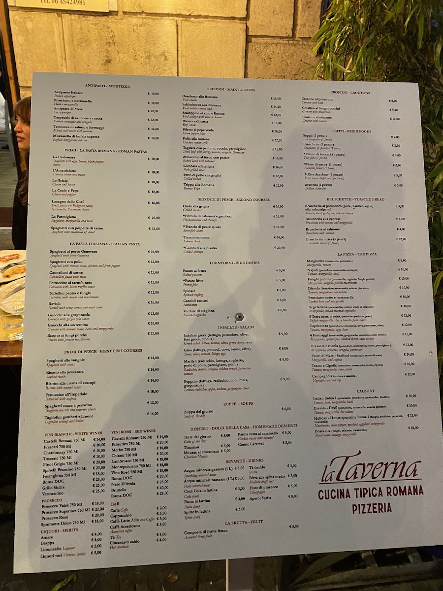 La Taverna Madonna Dei Monti 16 Photo Menu 6