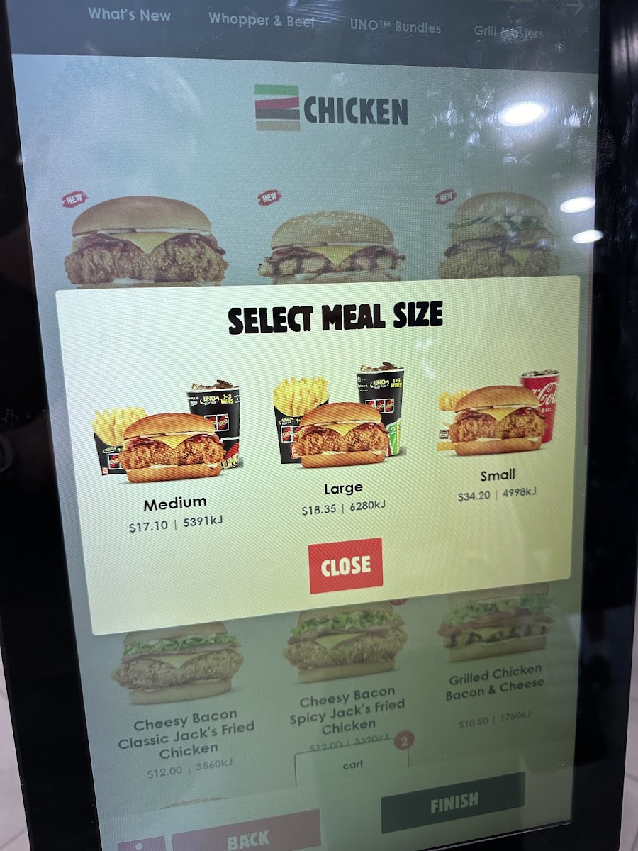 Hungry Jack's Burgers Sylvania Photo Menu 1