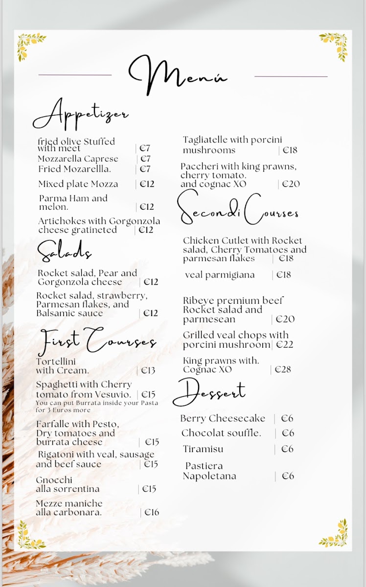 Mozza & bollicine Firenze Photo Menu 2