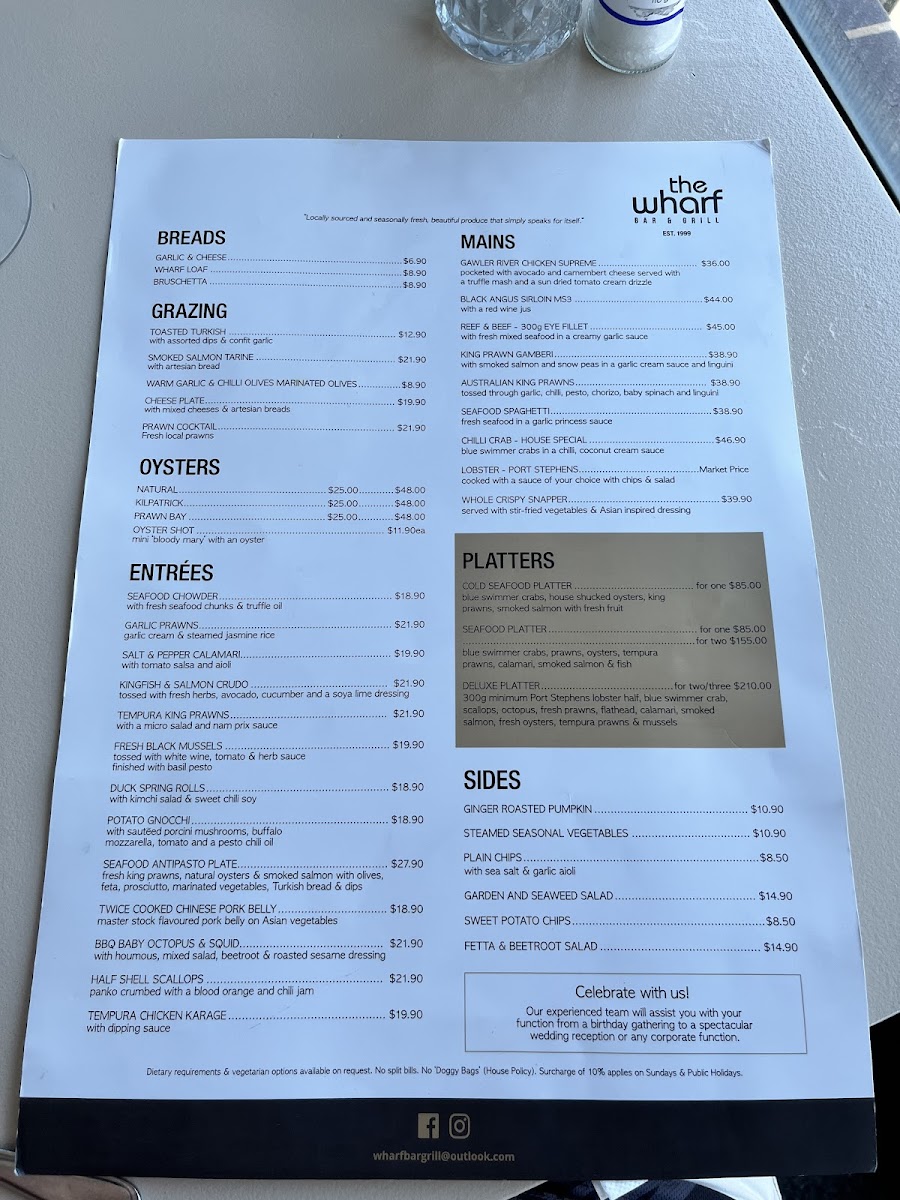 The Wharf Restaurant Photo Menu 2