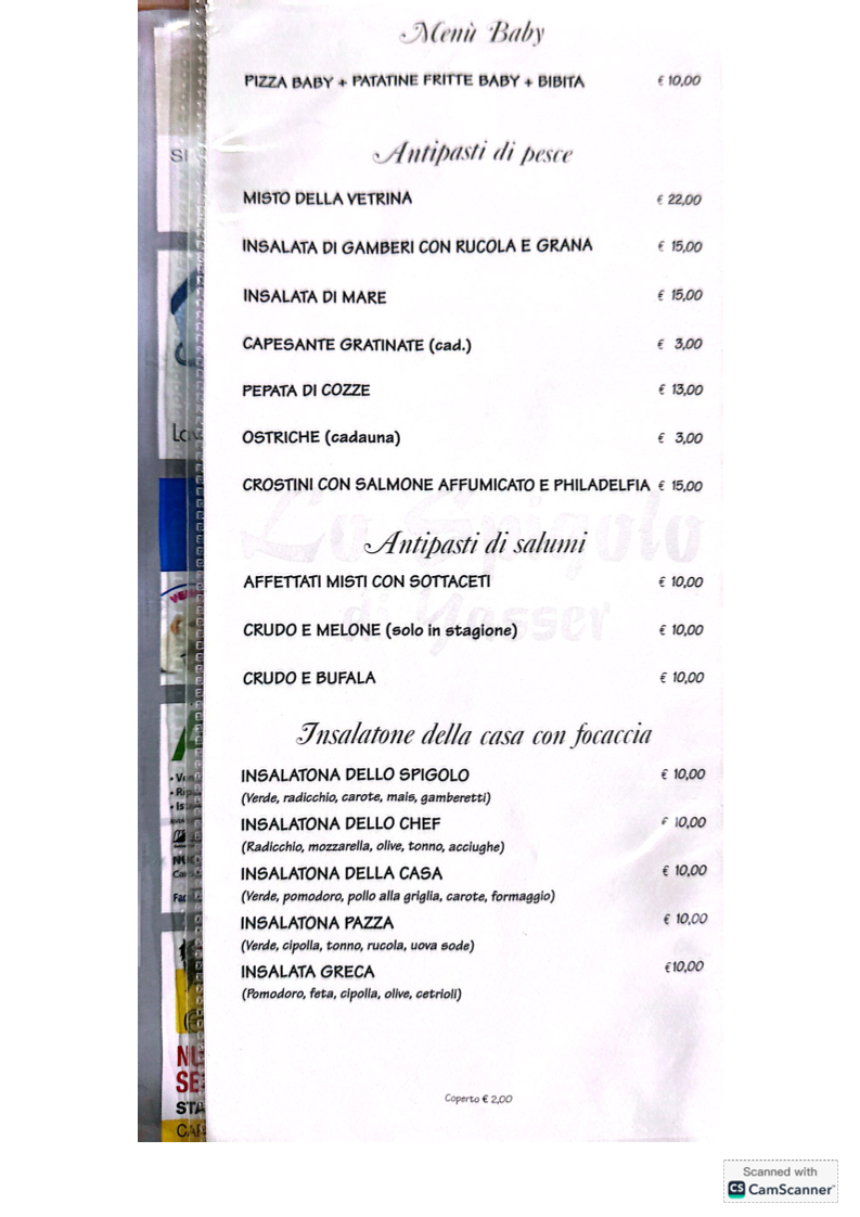 LO SPIGOLO RISTORANTE PIZZERIA Photo Menu 6