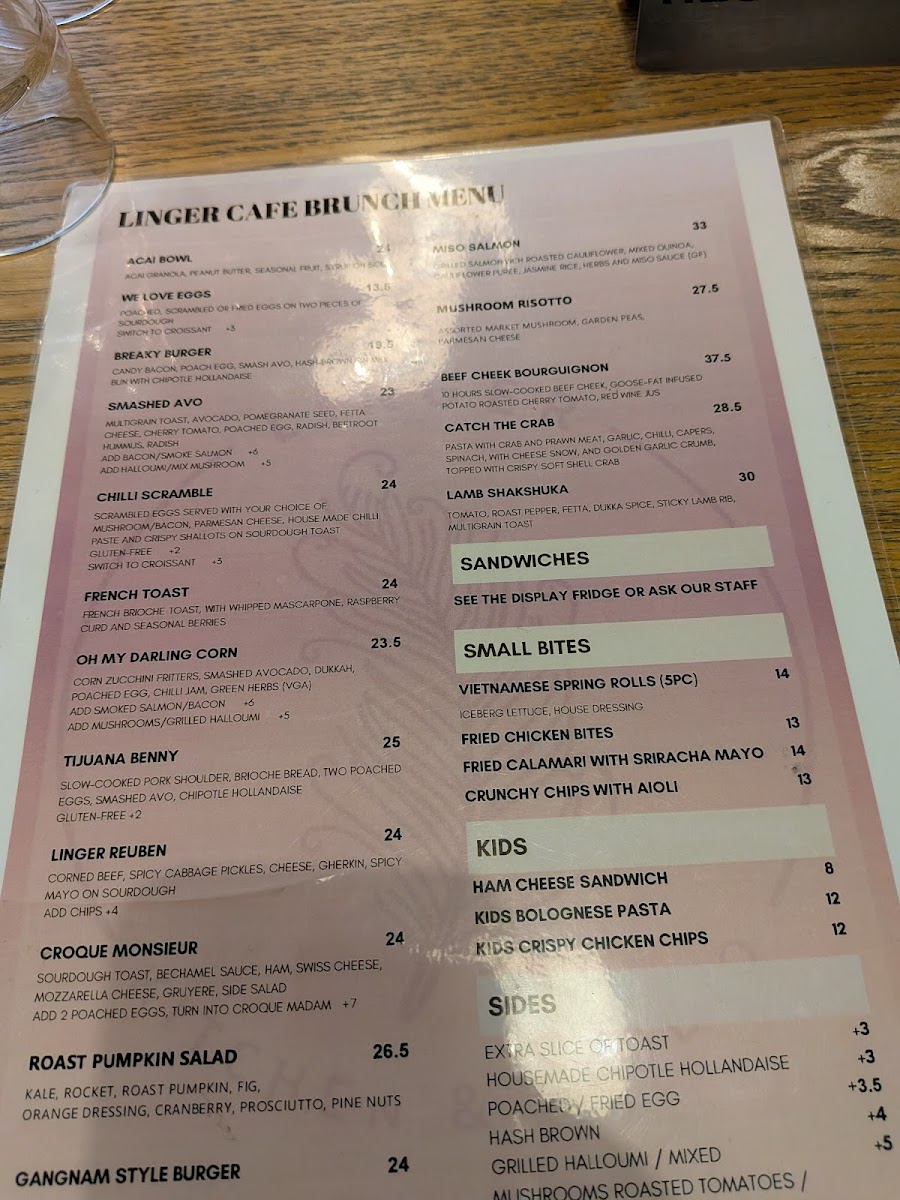 Linger Cafe Photo Menu 6