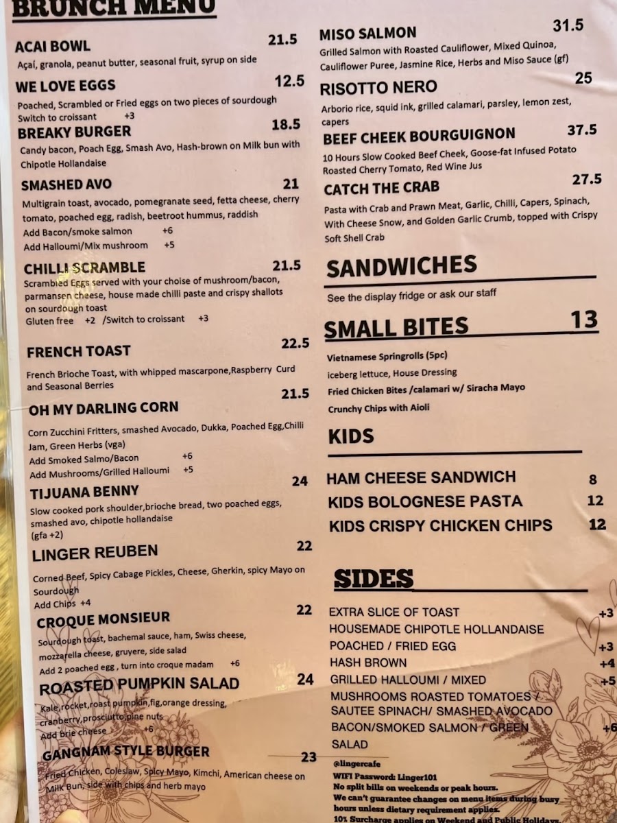 Linger Cafe Photo Menu 7