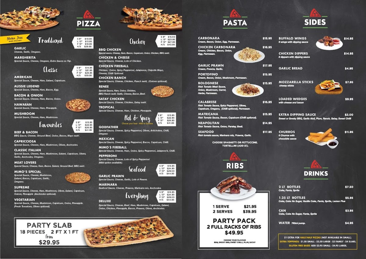 Mimos Pizza Photo Menu 1