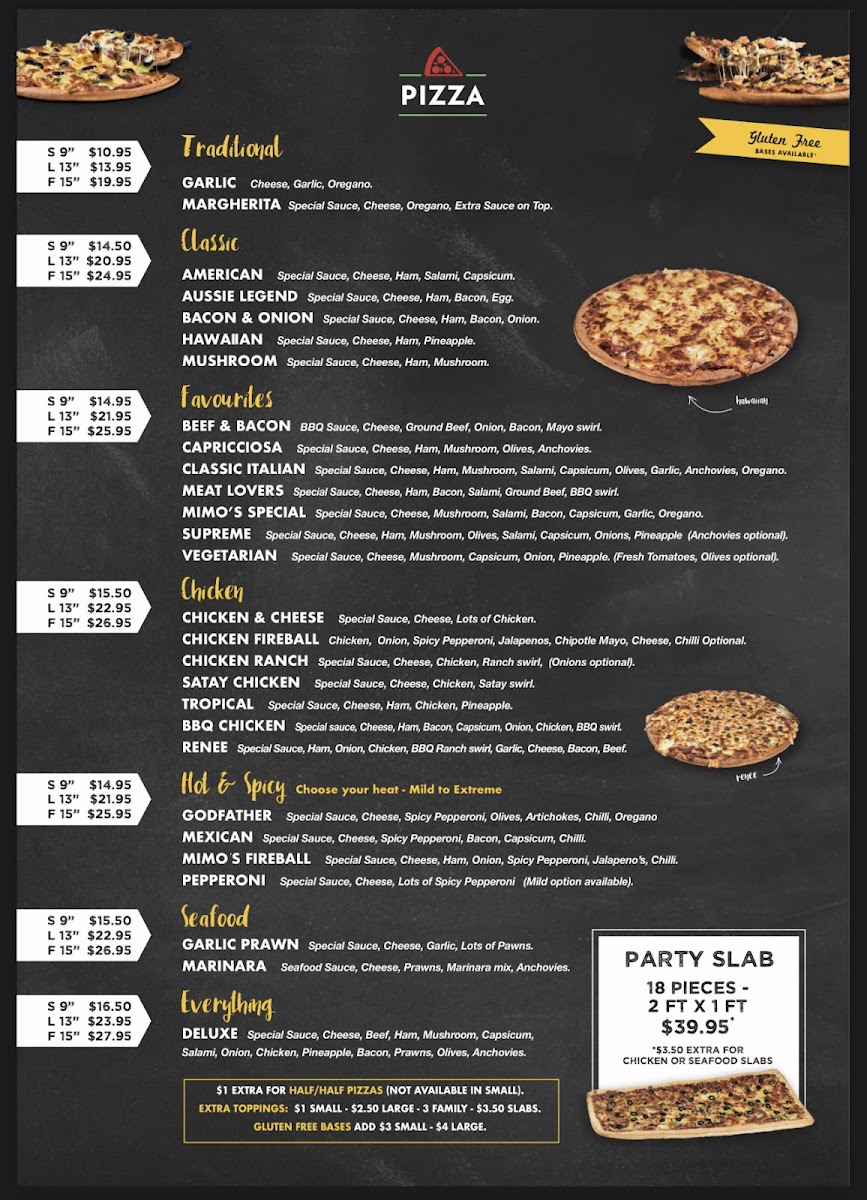 Mimos Pizza Photo Menu 2