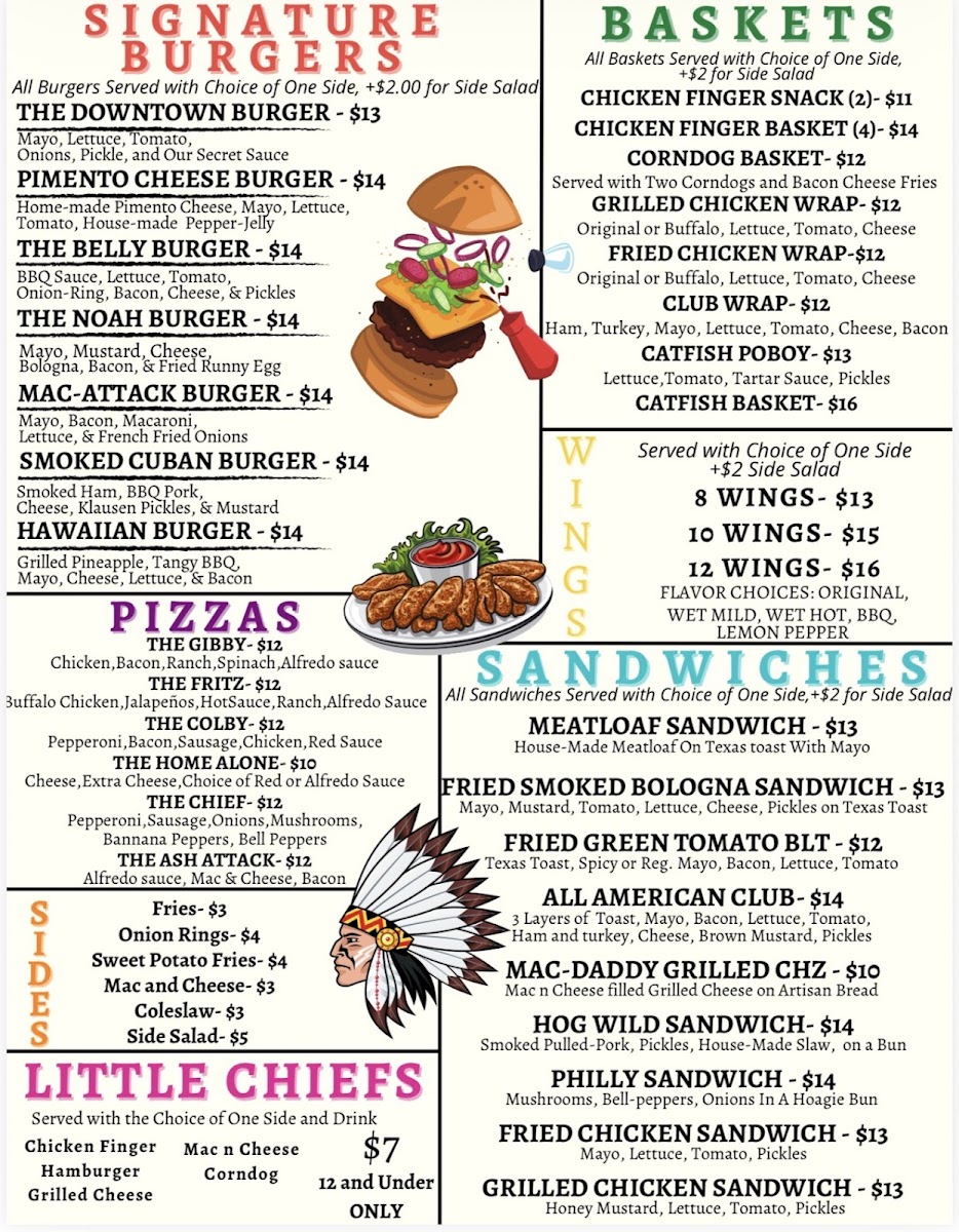 The Downtown Chief Photo Menu 1