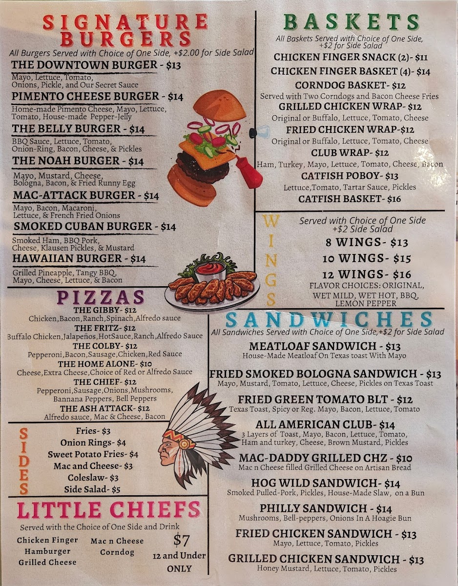 The Downtown Chief Photo Menu 3