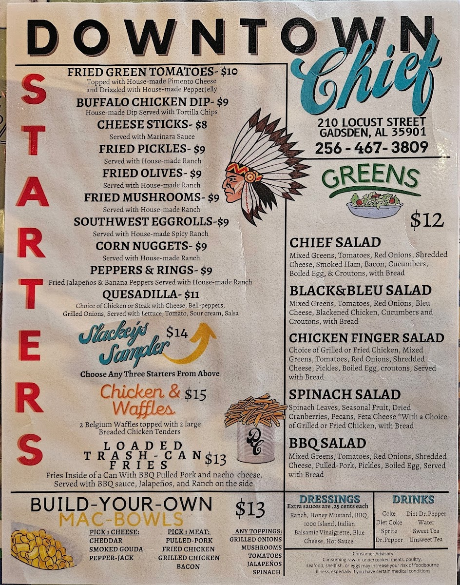 The Downtown Chief Photo Menu 4