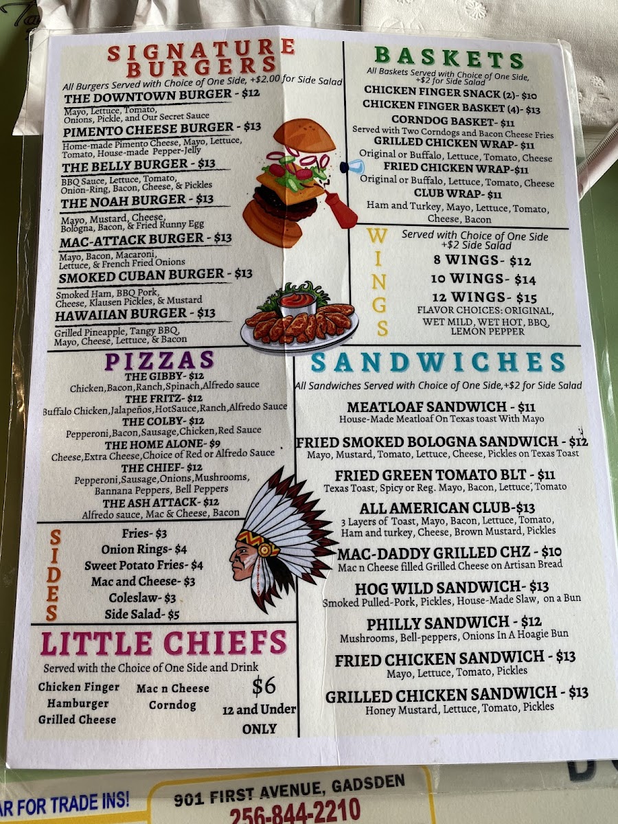 The Downtown Chief Photo Menu 5