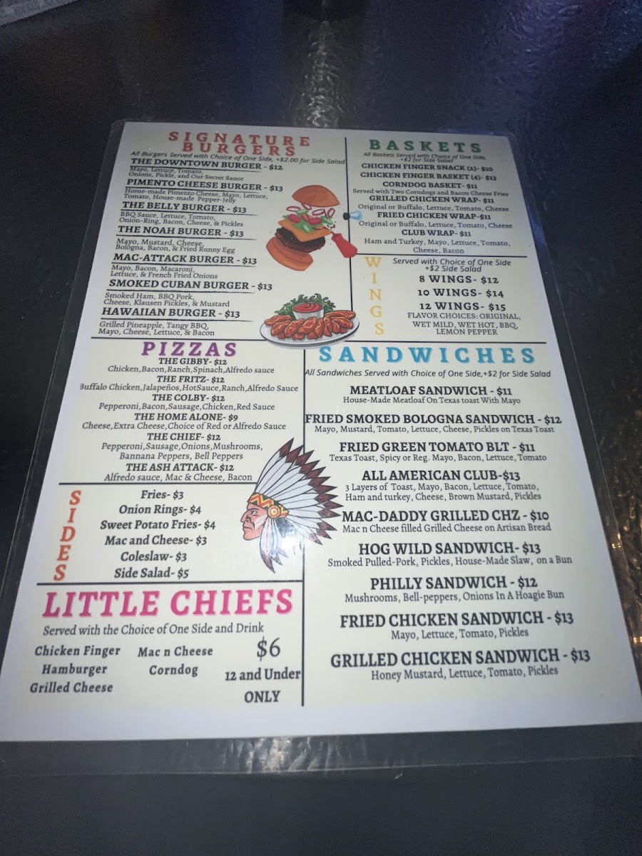 The Downtown Chief Photo Menu 9