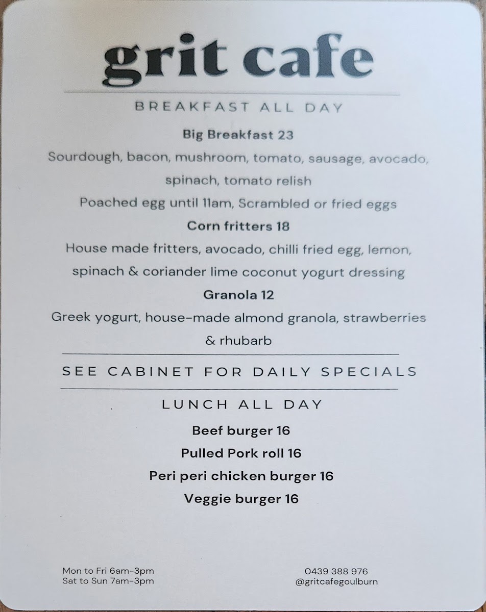 Grit Cafe Photo Menu 4