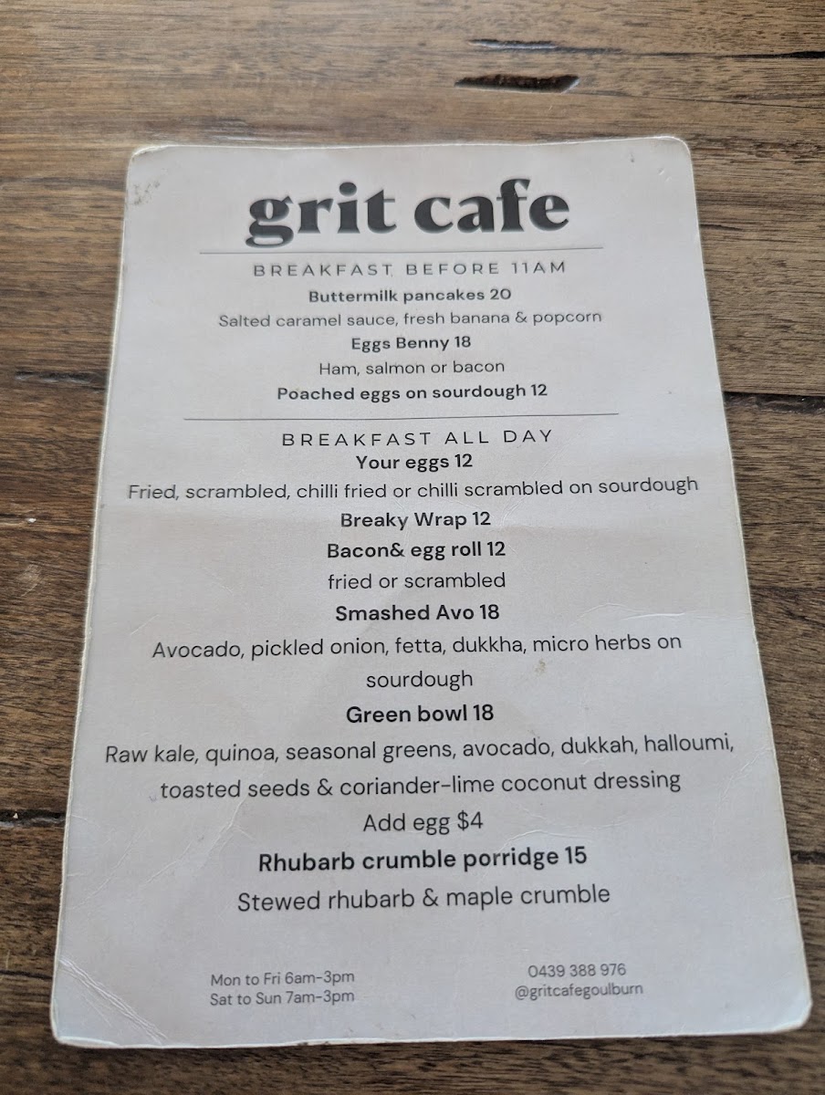 Grit Cafe Photo Menu 6