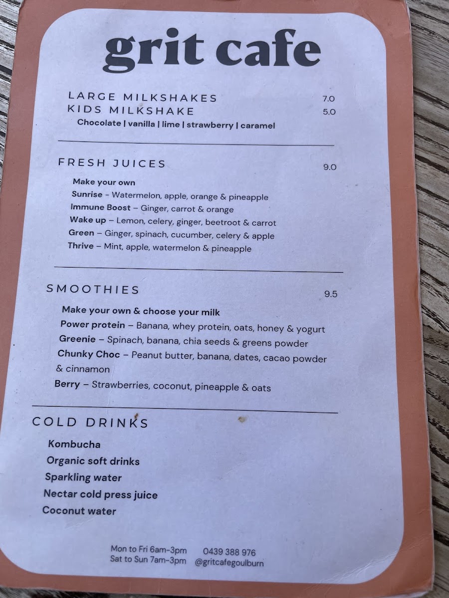 Grit Cafe Photo Menu 7