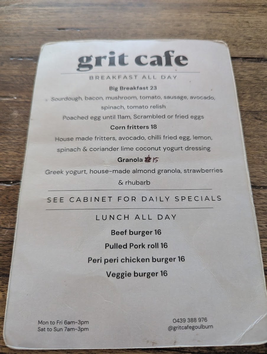 Grit Cafe Photo Menu 9