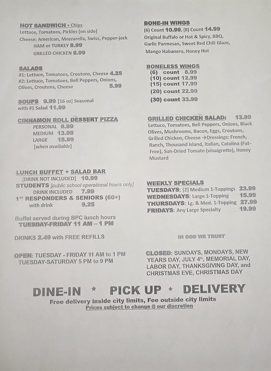 Breckenridge Pizza Co Photo Menu 1