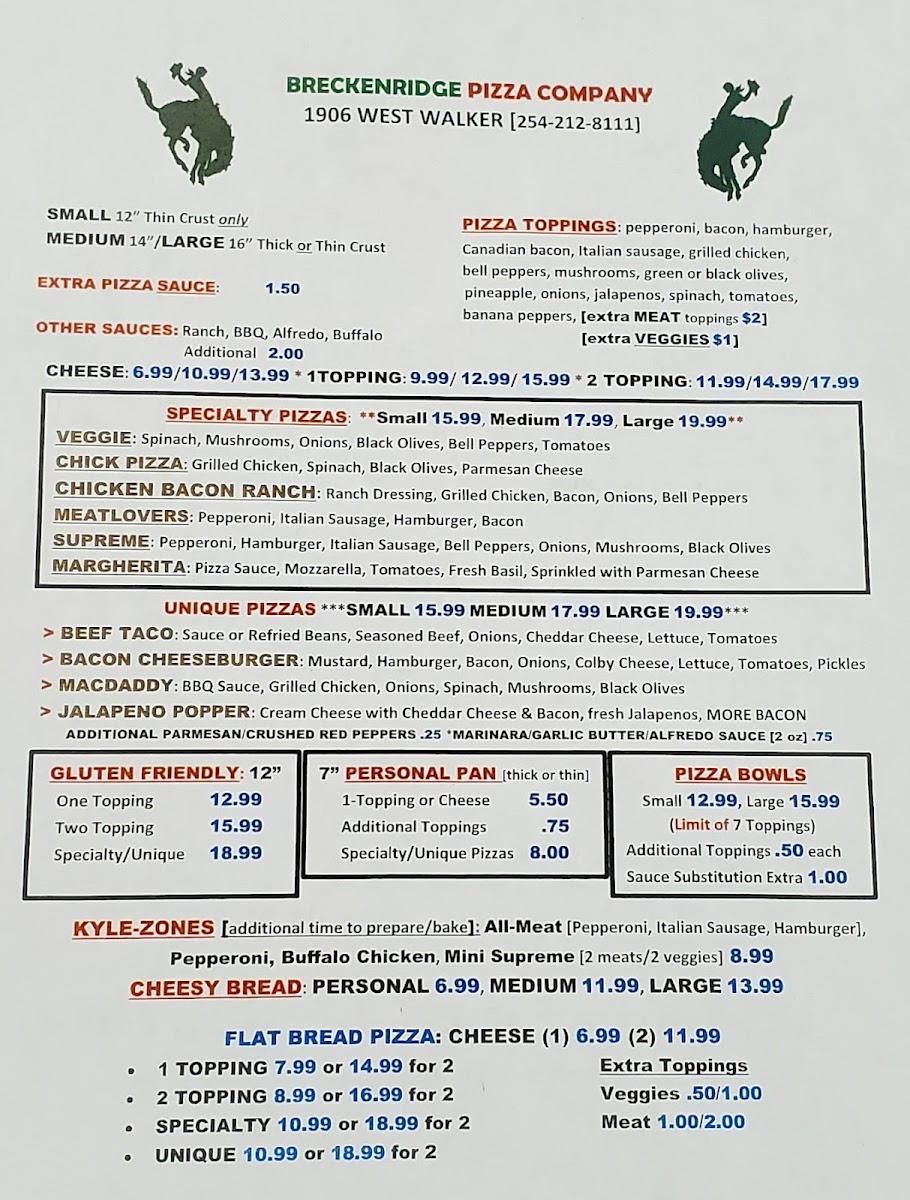 Breckenridge Pizza Co Photo Menu 3