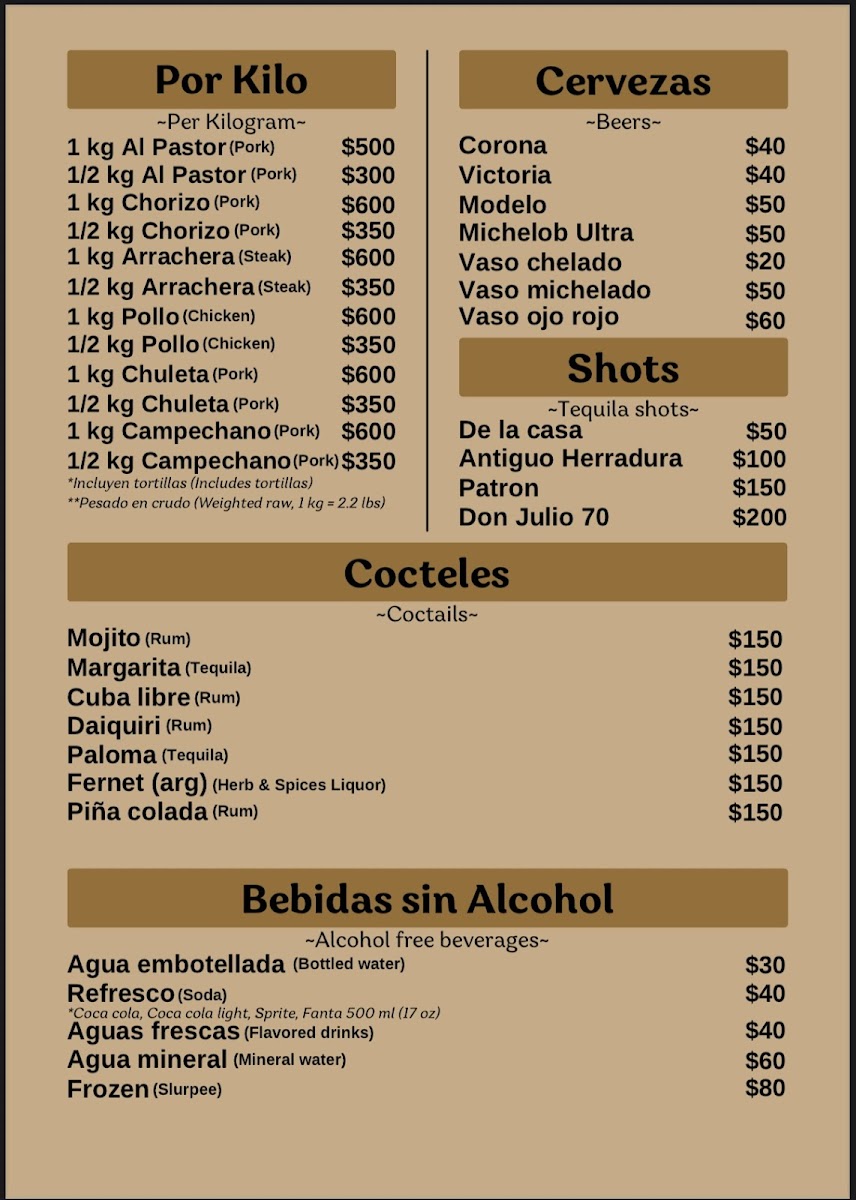 Tacos el Tio Noy Photo Menu 1