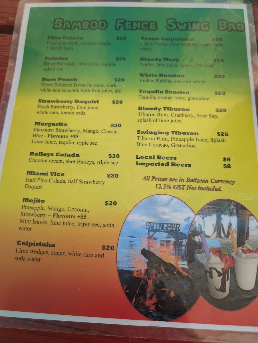 Bamboo Fence Restaurant & Swing Bar Photo Menu 3