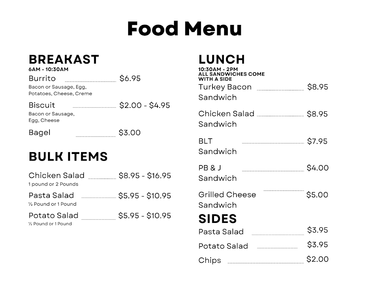 Bokma Coffee Company Photo Menu 1
