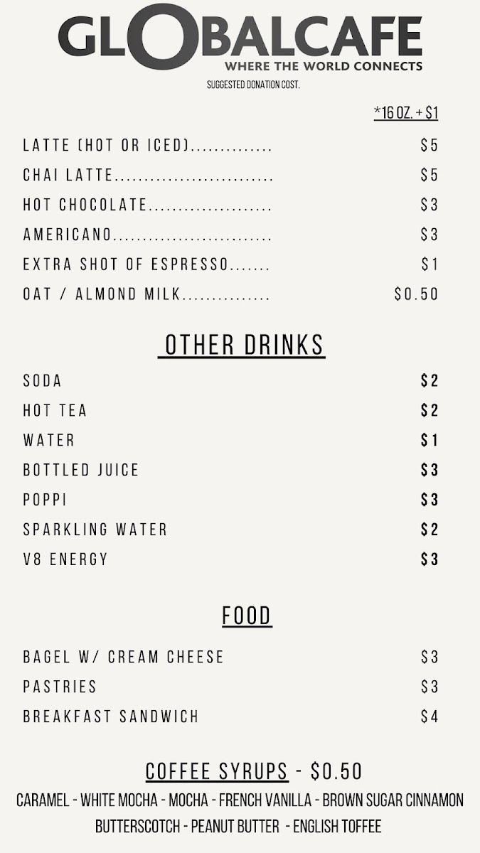 Global Café Photo Menu 1