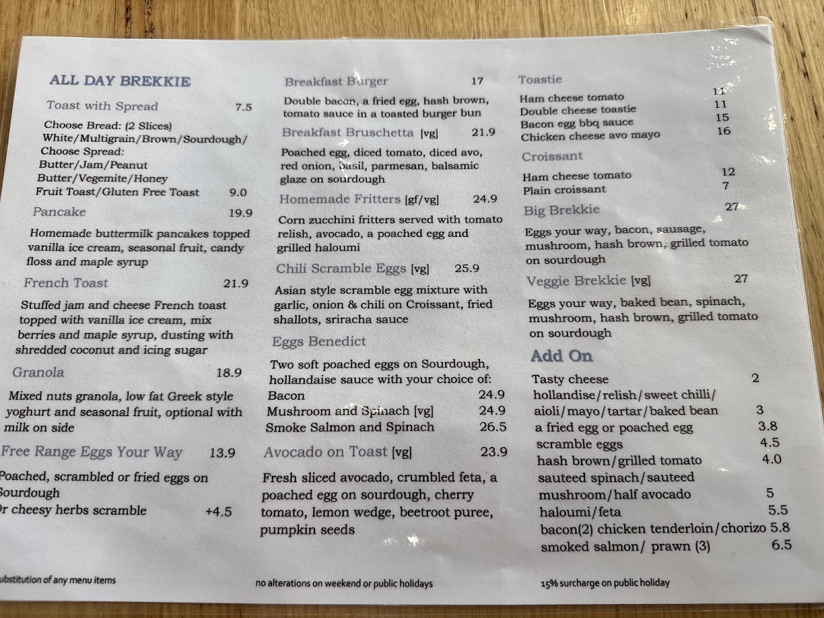 Velvet Bean Epping Photo Menu 2