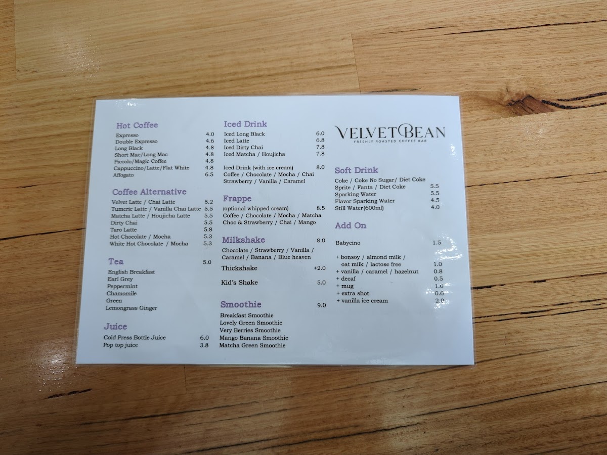Velvet Bean Epping Photo Menu 4