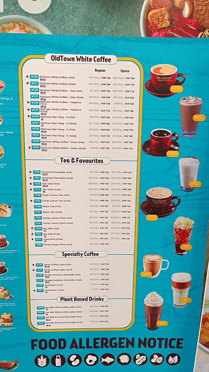 OldTown White Coffee - SM City Grand Central Photo Menu 9