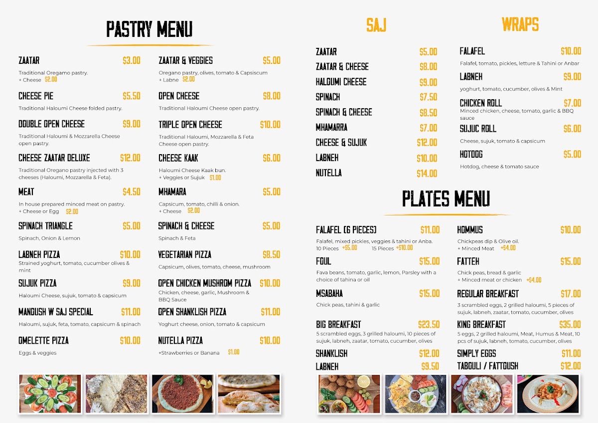 Manoush w Saj Photo Menu 1