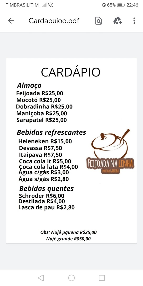 Feijoada na lenha por Igo Gabeira Photo Menu 2