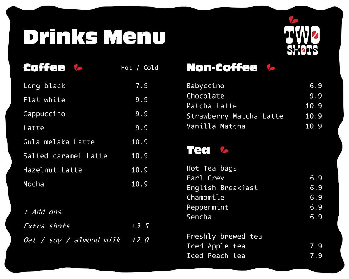 Two Shots Cafe Photo Menu 2