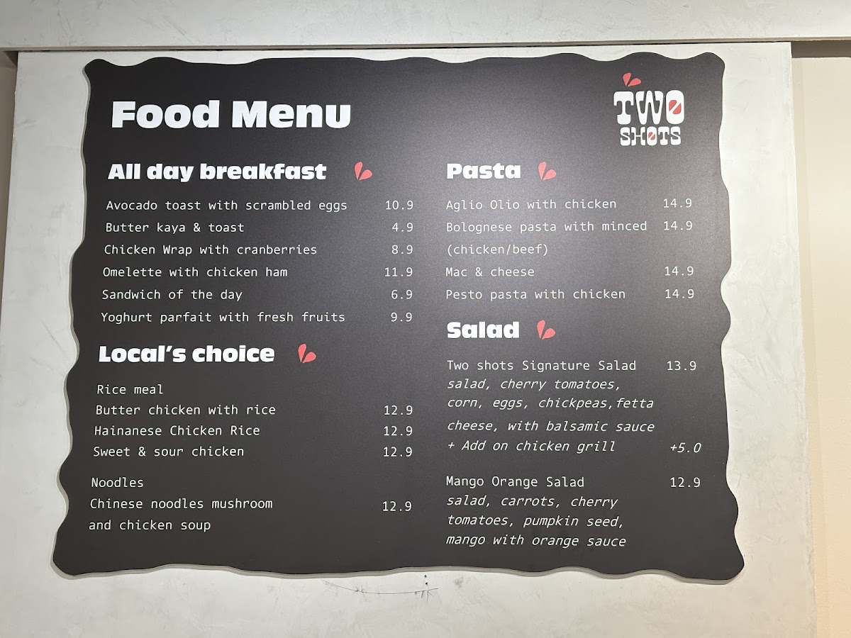 Two Shots Cafe Photo Menu 3
