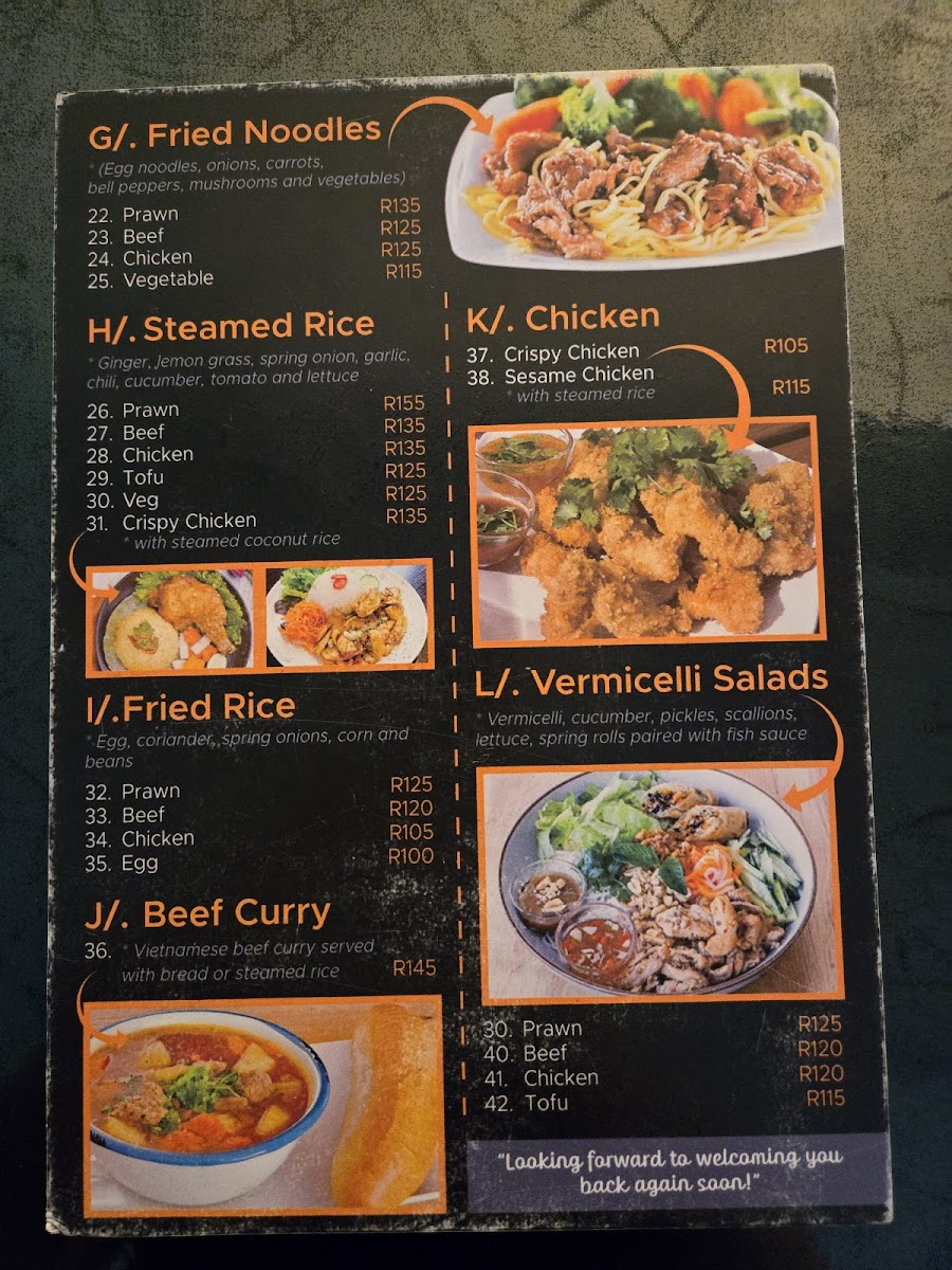 Pho Thy Vietnamese Halal Restaurant Photo Menu 2