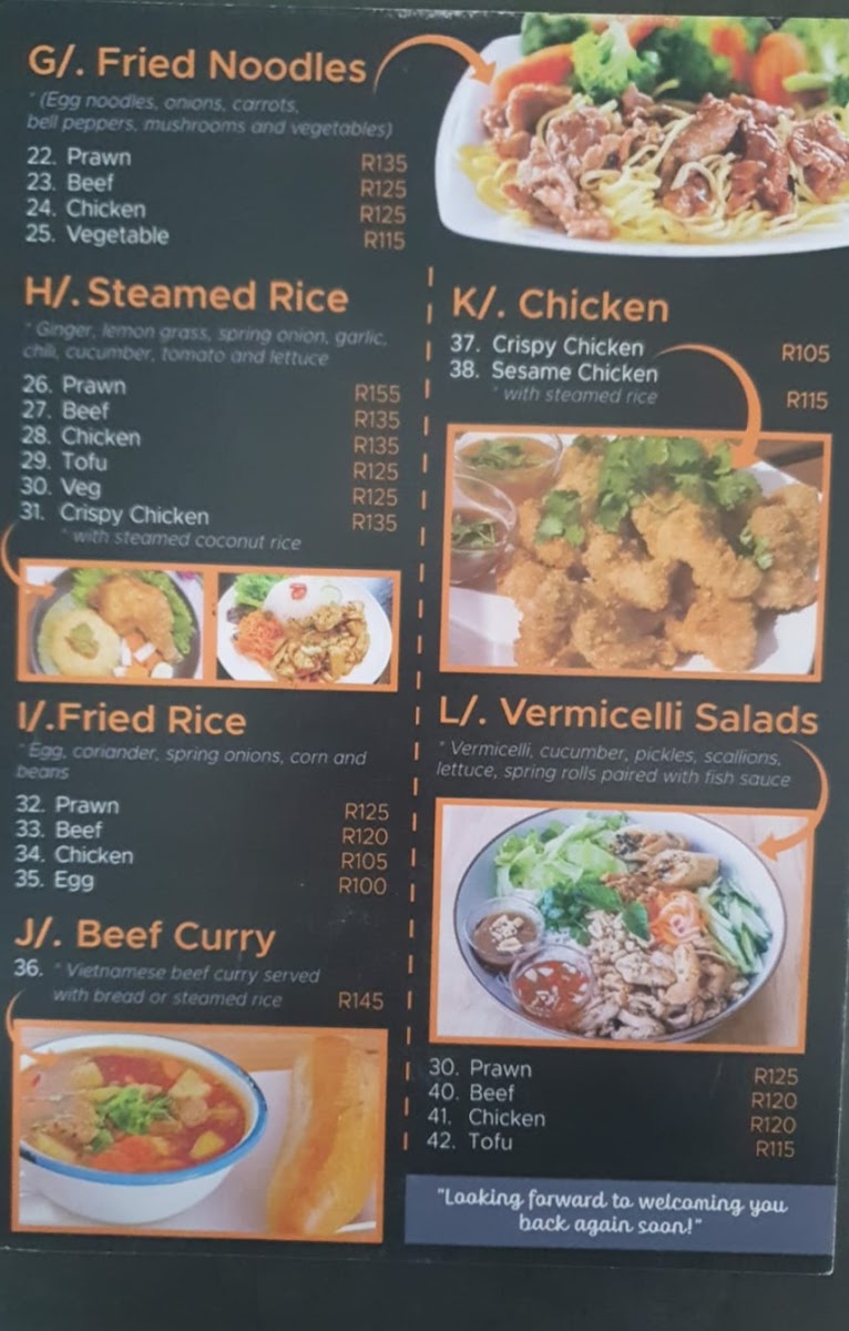 Pho Thy Vietnamese Halal Restaurant Photo Menu 3