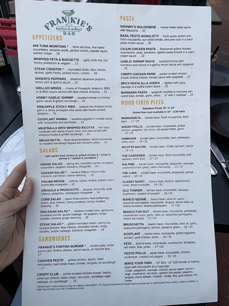 Frankie's Kitchen & Cocktail Bar Photo Menu 2