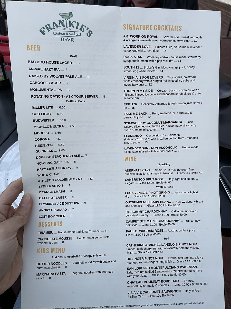 Frankie's Kitchen & Cocktail Bar Photo Menu 5