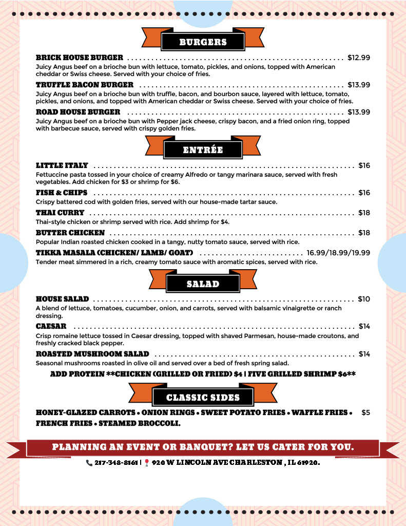 Brick House Bar & Grill Photo Menu 1