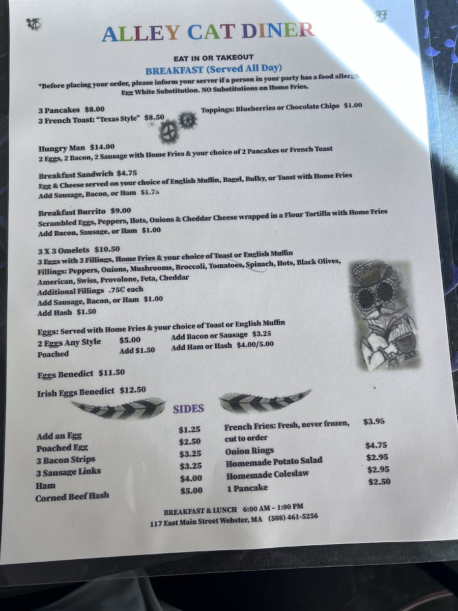 Alley Cat Diner Photo Menu 2