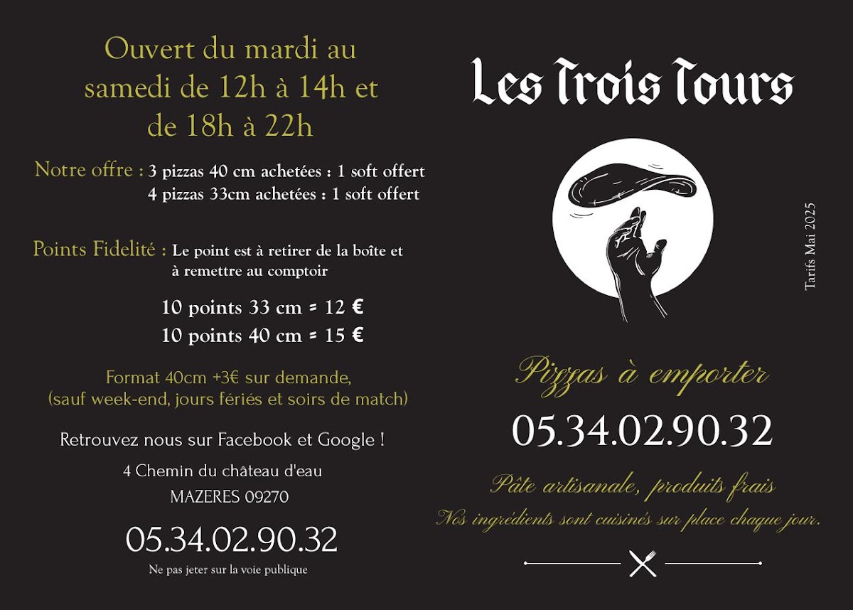 Les Trois Tours Photo Menu 2