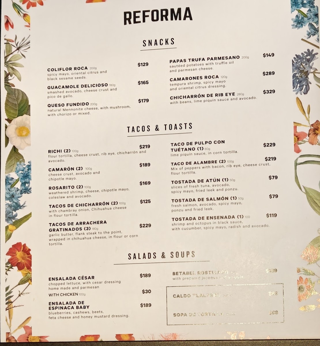 Mercado Reforma Photo Menu 1