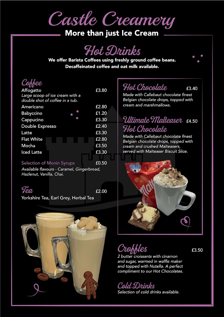 Castle Creamery Photo Menu 1