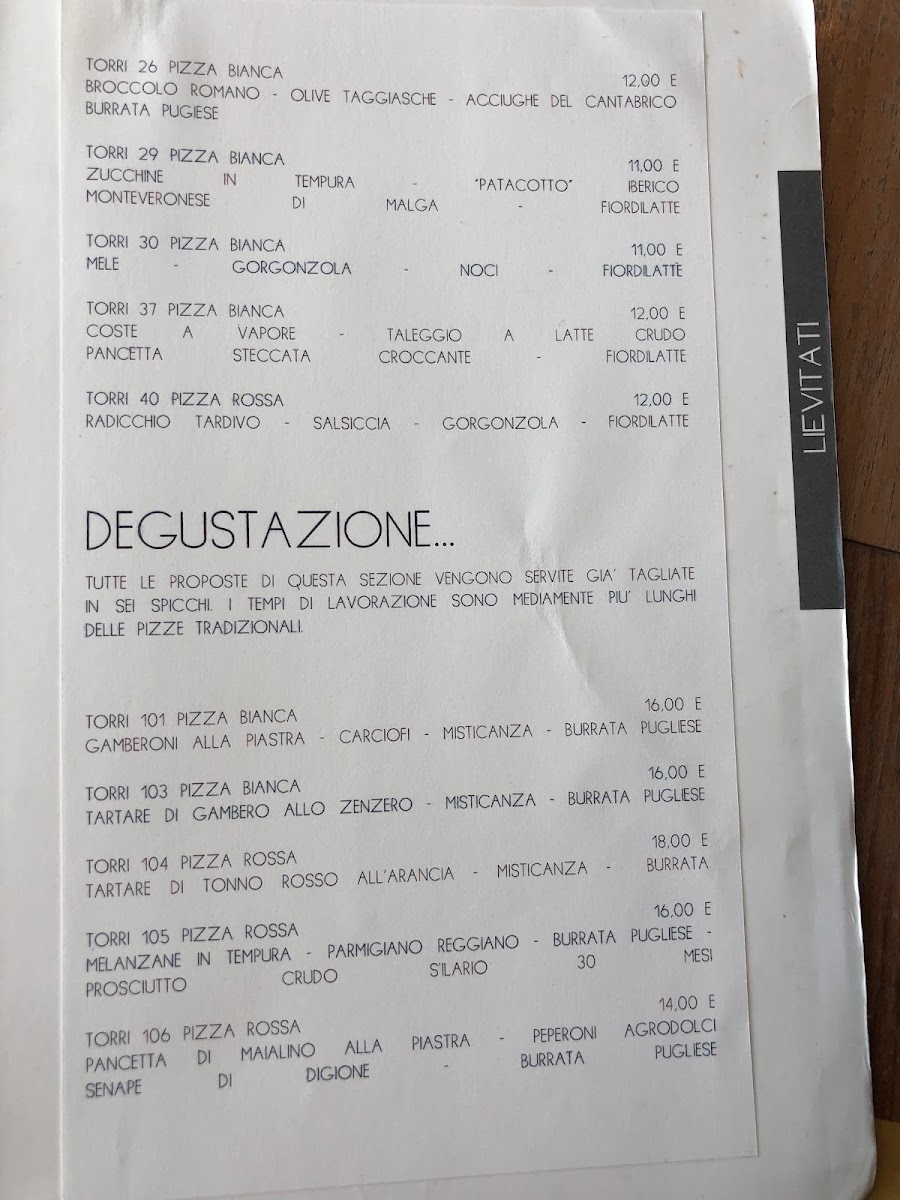 Le Torri Pizzeria Ristorante Rubano Photo Menu 10