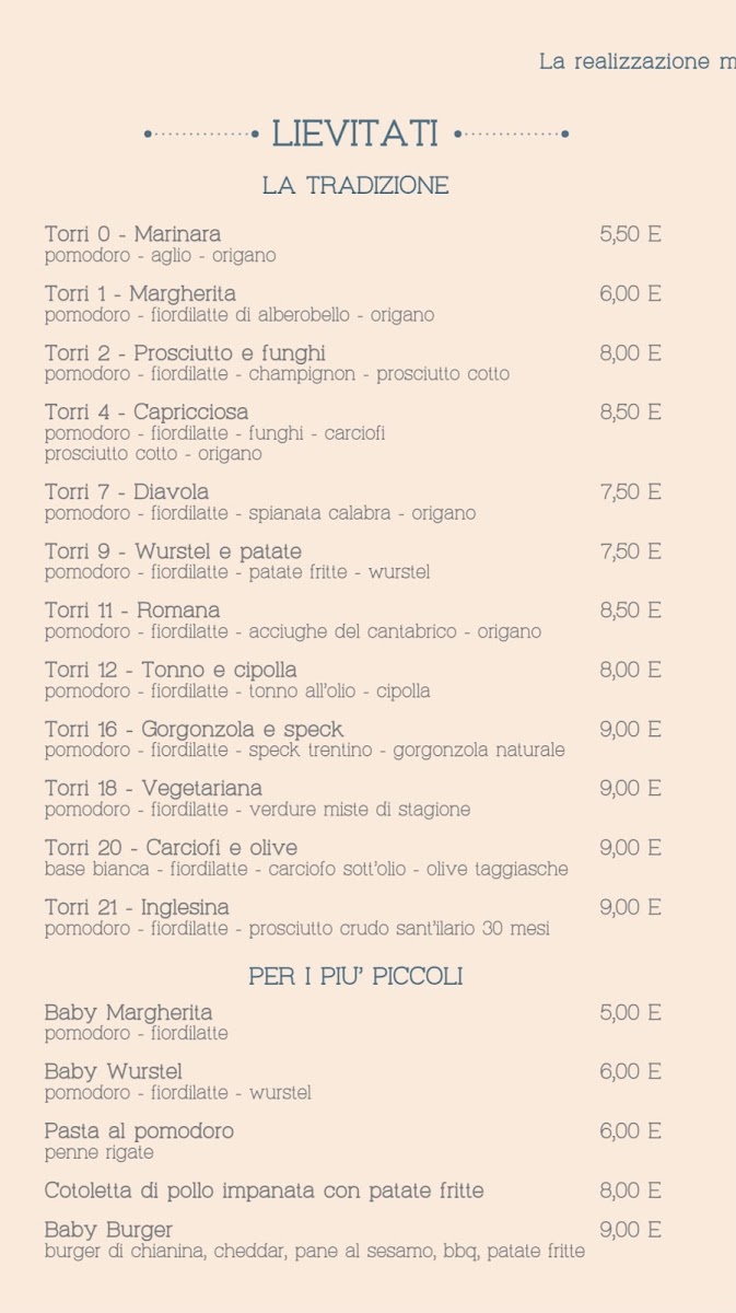 Le Torri Pizzeria Ristorante Rubano Photo Menu 6