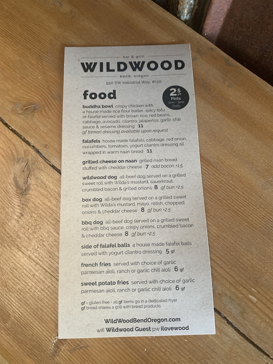 Wildwood Photo Menu 1